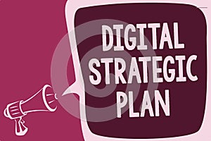 Word writing text Digital Strategic Plan. Business concept for creat schedule for marketing product or brand Reporting thinking al