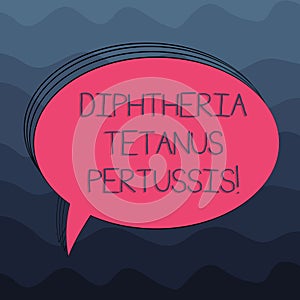 Word writing text Diphtheria Tetanus Pertussis. Business concept for vaccines against three infectious diseases Blank