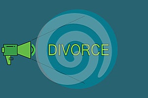 Word writing text Divorce. Business concept for Legal dissolution of marriage Separation Breakup Disagreement