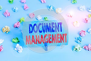 Word writing text Document Management. Business concept for Computerized analysisagement of electronic documents Colored