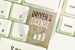 Word writing text Driver S License. Business concept for a document permitting a demonstrating to drive a motor vehicle