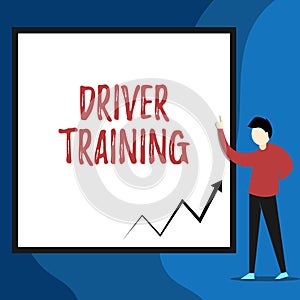 Word writing text Driver Training. Business concept for prepares a new driver to obtain a driver s is license View young