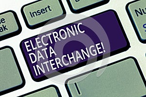 Word writing text Electronic Data Interchange. Business concept for Transfer of data from one computer into another