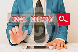 Word writing text Email Delivery. Business concept for a type delivery in which tickets are delivered electronically