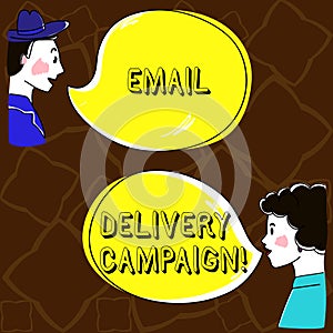 Word writing text Email Delivery Campaign. Business concept for sending a commercial message to a group of showing Hand