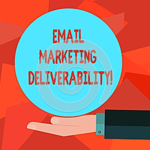 Word writing text Email Marketing Deliverability. Business concept for Ability to deliver emails to subscribers Hu analysis Hand