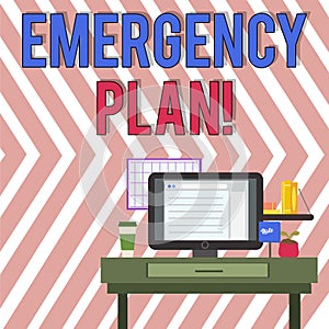 Word writing text Emergency Plan. Business concept for course of action developed to mitigate damage of events photo of