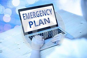 Word writing text Emergency Plan. Business concept for procedures for handling sudden or unexpected situations