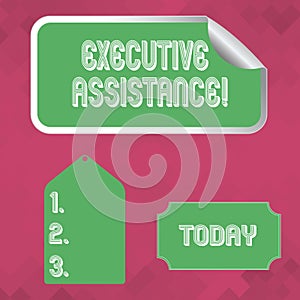 Word writing text Executive Assistance. Business concept for focus on providing highlevel administrative support Blank