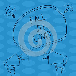 Word writing text Fall In Love. Business concept for Feeling loving emotions about someone else Roanalysisce Happiness Freehand photo