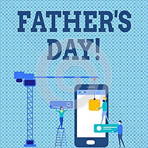 Word writing text Father S Day. Business concept for day of year where fathers are particularly honoured by children