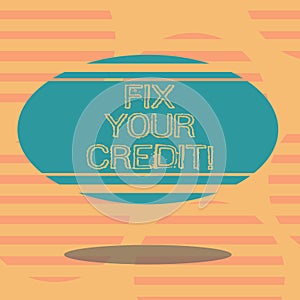 Word writing text Fix Your Credit. Business concept for Keep balances low on credit cards and other credit Blank Color