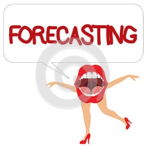 Word writing text Forecasting. Business concept for Predict Estimate a future event or trend based on present data