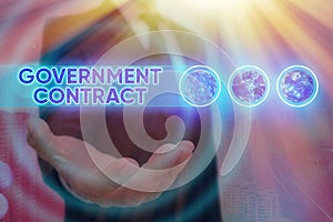 Word writing text Government Contract. Business concept for Agreement Process to sell Services to the Administration Elements of photo