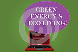 Word writing text Green Energy And Eco Living. Business concept for Environment protection recycling reusing Certificate Layout on