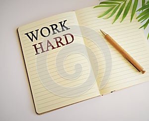 Word writing text Hard Work. Business concept for always putting a lot of effort and care into work or endurance. WORK HARD text