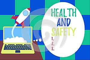 Word writing text Health And Safety. Business concept for procedures intended to prevent accident in workplace