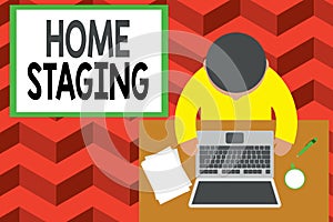 Word writing text Home Staging. Business concept for Act of preparing a private residence for sale in the market Upper