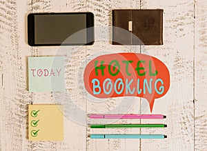 Word writing text Hotel Booking. Business concept for Online Reservations Presidential Suite De Luxe Hospitality photo