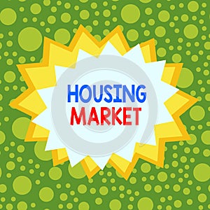 Word writing text Housing Market. Business concept for number of houses and apartments available in particular area Asymmetrical