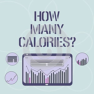 Word writing text How Many Calories. Business concept for asking about nutritional requirement or consumption food
