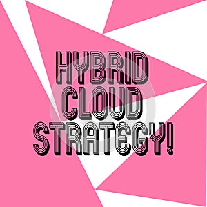 Word writing text Hybrid Cloud Strategy. Business concept for Cloud computing setting that uses a mix of onpremises