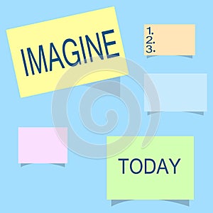 Word writing text Imagine. Business concept for Form mental image or concept Suppose Assume Dream Inspiration