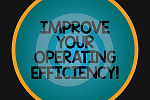 Word writing text Improve Your Operating Efficiency. Business concept for Make adjustments to be more efficient Big