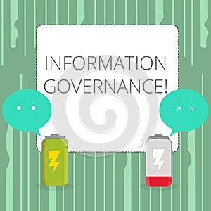 Word writing text Information Governance. Business concept for analysisagement of information at an organization Fully