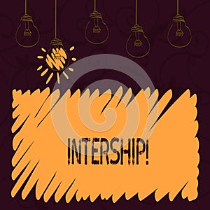 Word writing text intership. Business concept for Student or trainee who works in a company to obtain experience. photo
