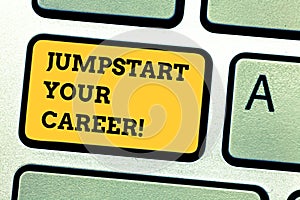 Word writing text Jumpstart Your Career. Business concept for Make it work successfully after a period of failure