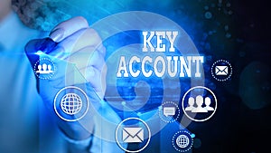 Word writing text Key Account. Business concept for individual approach of sales showing to their customers