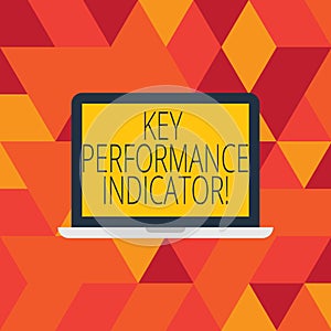 Word writing text Key Perforanalysisce Indicator. Business concept for evaluate the success of an organizations Laptop Monitor