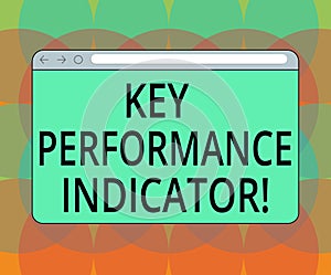 Word writing text Key Perforanalysisce Indicator. Business concept for evaluate the success of an organizations Monitor Screen