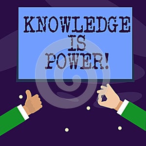 Word writing text Knowledge Is Power. Business concept for learning will give you advantage over others.