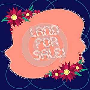 Word writing text Land For Sale. Business concept for Real Estate Lot Selling Developers Realtors Investment Blank Uneven Color