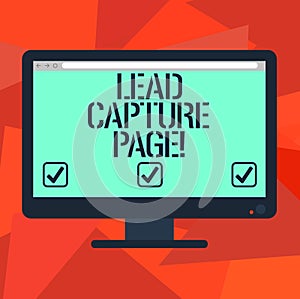 Word writing text Lead Capture Page. Business concept for landing sites that helps collect leads for promotions Blank