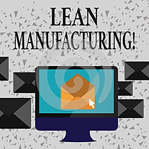 Word writing text Lean Manufacturing. Business concept for focus on minimizing waste within analysisufacturing systems photo