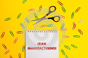 Word writing text Lean Manufacturing. Business concept for Waste Minimization without sacrificing productivity Blank no