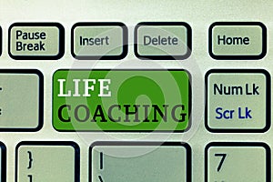 Word writing text Life Coaching. Business concept for Improve Lives by Challenges Encourages us in our Careers