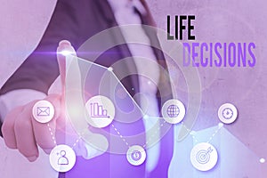 Word writing text Life Decisions. Business concept for an important decision which you make about your life