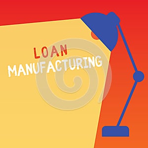 Word writing text Loan Manufacturing. Business concept for Bank Process to check Eligibility of the Borrower