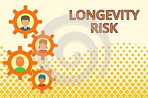 Word writing text Longevity Risk. Business concept for Potential threat due to increasing lifespan of pensioners