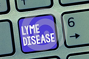 Word writing text Lyme Disease. Business concept for Form of arthritis caused by bacteria that are spread by ticks