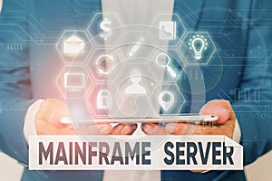 Word writing text Mainframe Server. Business concept for designed for processing large amounts of information.