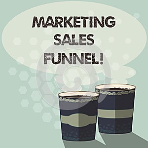 Word writing text Marketing Sales Funnel. Business concept for Visual representation of the customer journey Two To Go