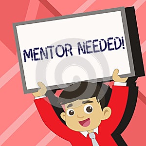 Word writing text Mentor Needed. Business concept for Guidance advice support training required Young Smiling Student