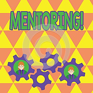 Word writing text Mentoring. Business concept for To give advice or support to a younger less experienced demonstrating.