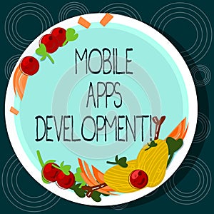 Word writing text Mobile Apps Development. Business concept for Process of developing mobile app for digital devices