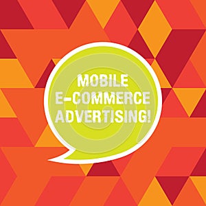 Word writing text Mobile E Commerce Advertising. Business concept for use of mobile devices in marketing brand Blank